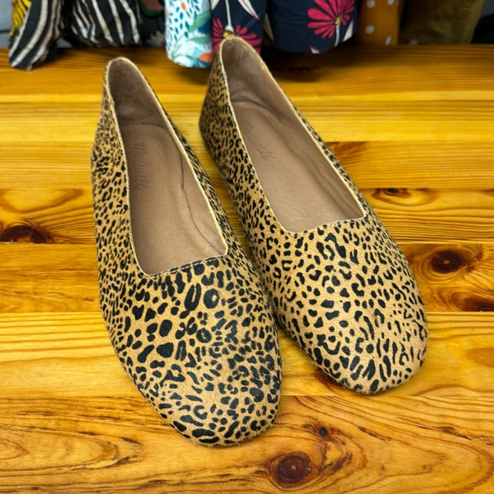 New Madewell Leopard Print Flats size 8.5 Calf Hair